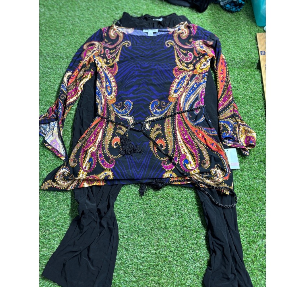 Danny Nicole size‎ 10 Paisley Zebra Print Palazzo Pants Set